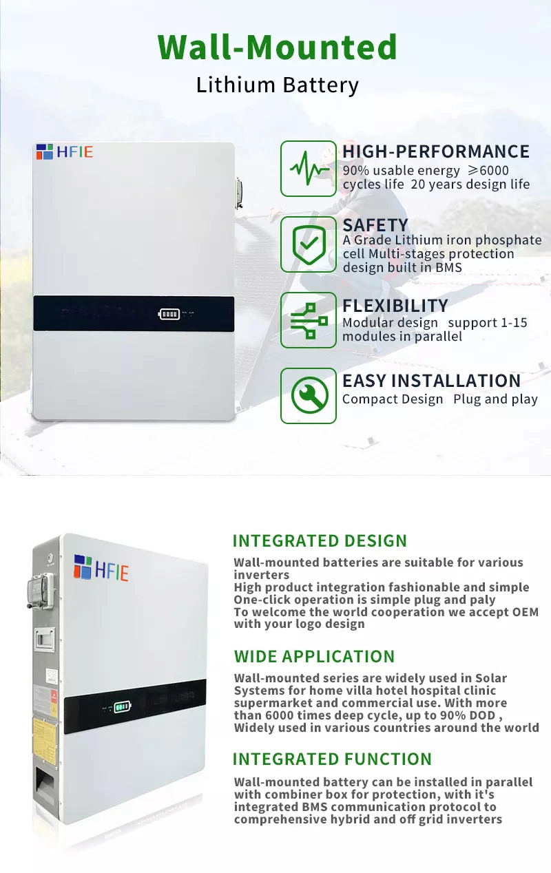 Hfie OEM/ODM Low Voltage 48V 51.2V 200ah 10kwh LiFePO4 Energy Storage Battery for Solar System